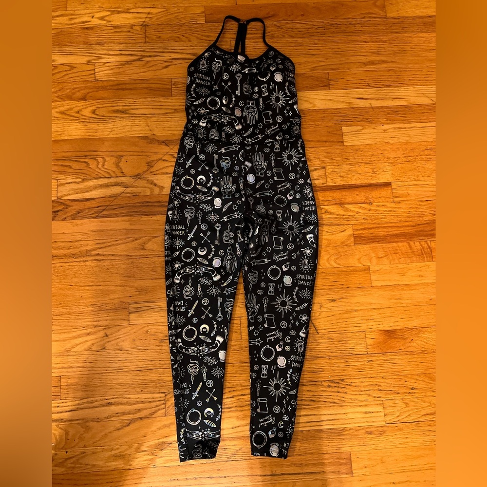 Zumba Fitness Black and Silver Graphic Jumpsuit